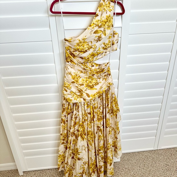 NWT Zimmermann Golden Asymmetric Dress Yellow Toile Floral Size 1 Small 4-6 $895 - Picture 11 of 15